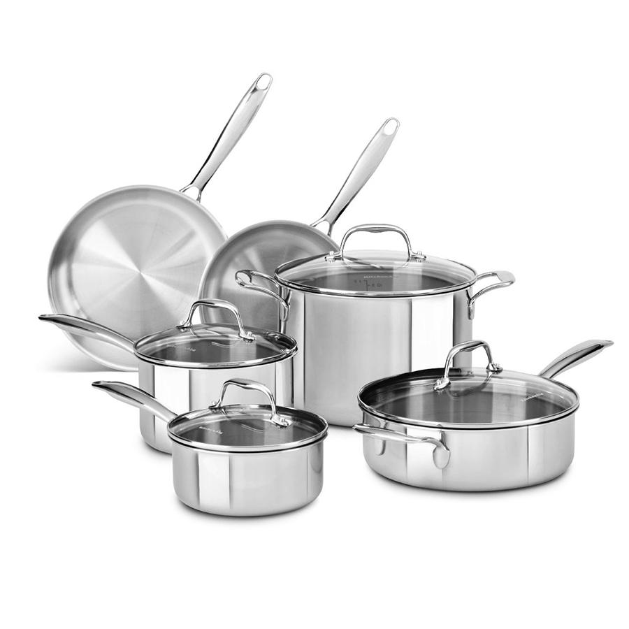 Kitchenaid Cookware 14 Piece Set Jerum House Tri Ply Stainless Steel 10 Piece Set